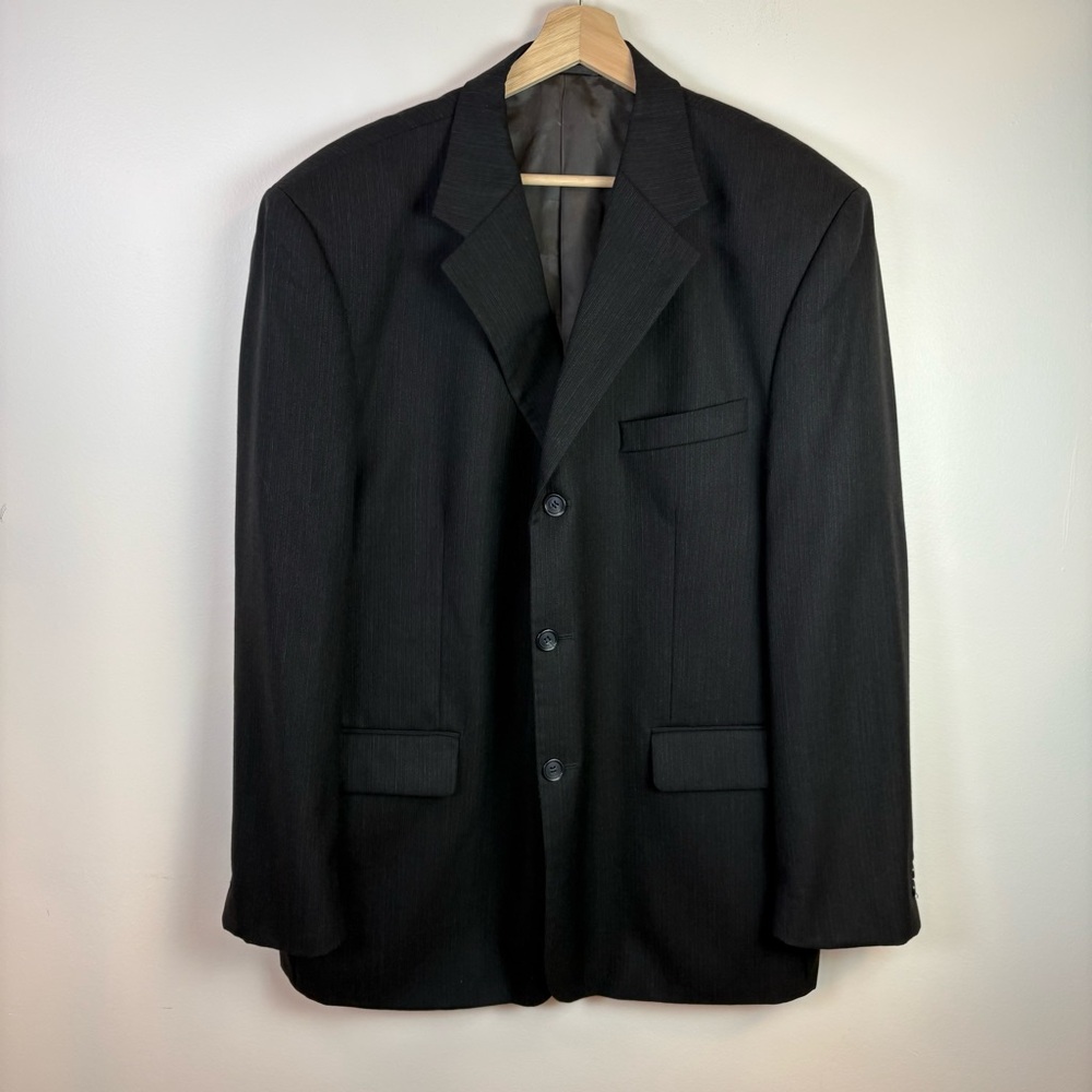 Claudio Morelli Men’s Black 100% Virgin Wool Suit Jacket, Blazer, Size 46R,